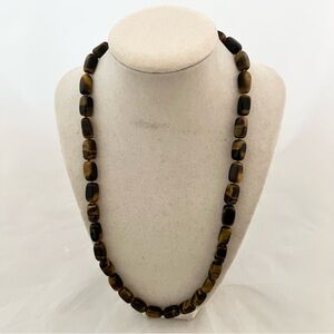 Vintage Tigers Eye Agate Hand Beaded Necklace